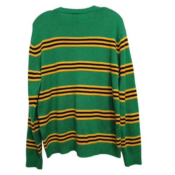 Disney X Forever 21 Pete Men's Sz L Sweater Sz Green Striped Holiday Ugly Party - Picture 2 of 9